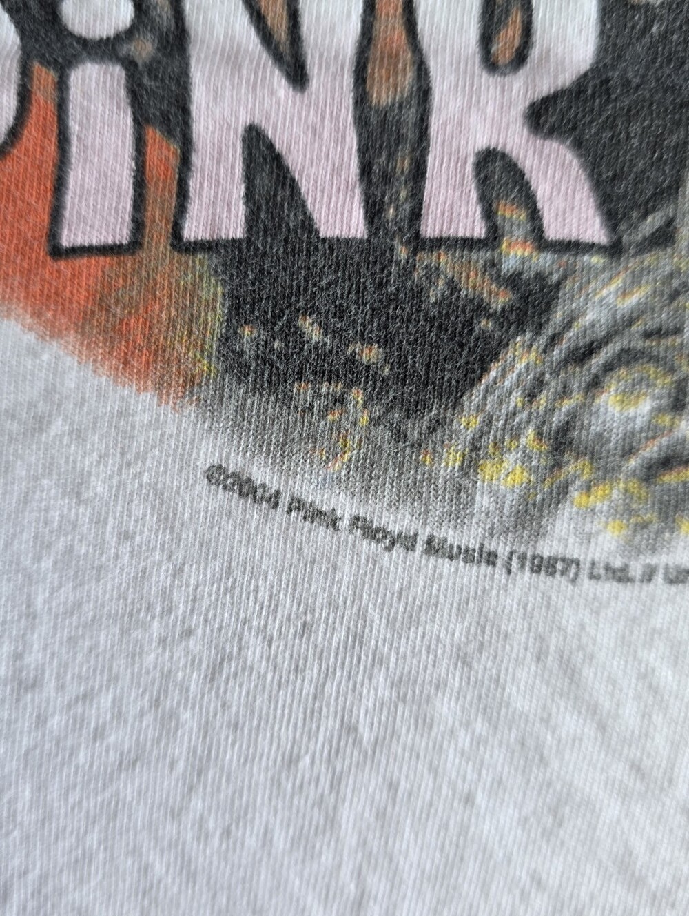 Pink Floyd Ringer Tee White Red Graphic Band Shirt Y2K Grunge Size Large - Picture 6 of 7